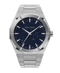 Męski srebrny zegarek Paul Rich ze stalowym paskiem Star Dust II - Silver 43MM