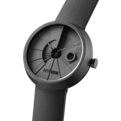 Montre 22Designstudio Watches pour hommes en noir avec élastique 4D Concrete Shadow 44MM