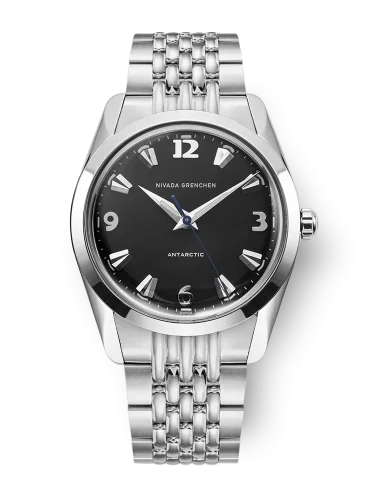 Męski srebrny zegarek Nivada Grenchen z pasem stalowym Antarctic 35002M04 35MM