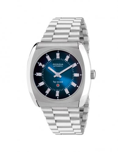 Strieborné pánske hodinky Mondia s oceľovým pásikom History - Silver / Blue 38 MM Automatic