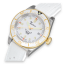 Stříbrné pánské hodinky Squale s gumovým páskem 1545 White Rubber - Silver 40MM Automatic