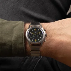 Stříbrné pánské hodinky Praesidus s ocelovým páskem PAC-76 Bonklip 38MM