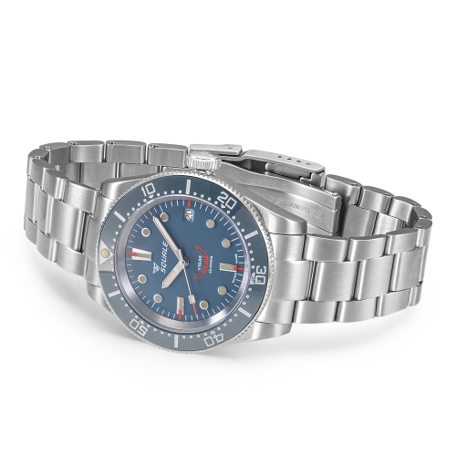 Relógio Squale prata para homens com pulseira de aço 1545 Grey Bracelet - Silver 40MM Automatic