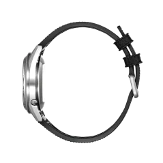Relógio Praesidus prata para homens com pulseira de borracha Rec Spec - White Sunray Tropic Rubber 38MM Automatic