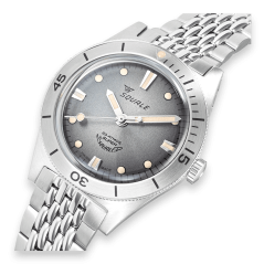 Relógio Squale prata para homens com pulseira de aço Super-Squale Sunray Grey Bracelet - Silver 38MM Automatic