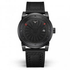 Muški crni sat Zinvo Watches s remenom od prave kože Blade Phantom - Black 44MM