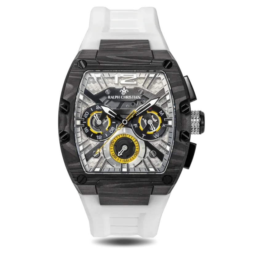 Men's black Ralph Christian watch with a rubber band The Intrepid Sport Carbon Fiber - Polar Sun 42,5MM