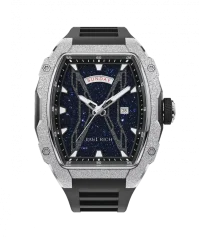 Stříbrné pánské hodinky Paul Rich Watch s gumovým páskem Frosted Astro Day & Date Abyss - Silver 42,5MM