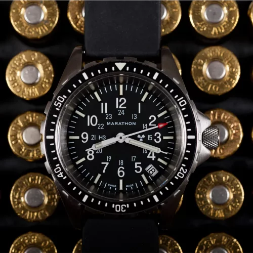 Reloj Marathon Watches plata para hombre con correa de acero Medium Diver's Quartz 36MM