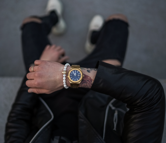 Relógio de ouro de homem Paul Rich com bracelete de aço Royal Touch 45MM