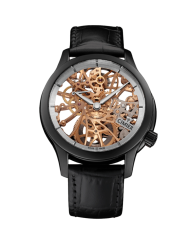 Men's black Cimier watch with leather strap Royal Skeleton Blue 43MM Automatic-KOPIE
