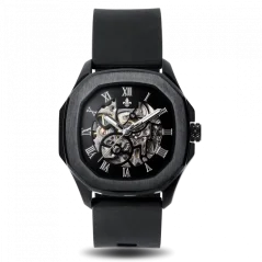 Czarny zegarek męski Ralph Christian z gumką The Avalon - Black Automatic 42MM