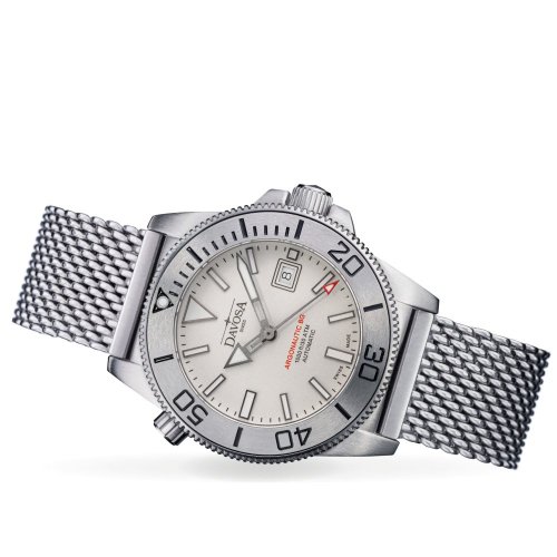 Miesten hopeinen Davosa -kello teräshihnalla Argonautic BG Mesh - Silver 43MM Automatic