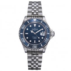 Stříbrné pánské hodinky Davosa s ocelovým páskem Ternos Ceramic - Silver/Blue 40MM Automatic