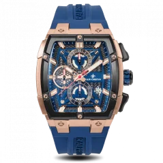 Relógio de homem Ralph Christian ouro com elástico The Polaris Chrono - Rose Gold / Royal Blue 42,5MM