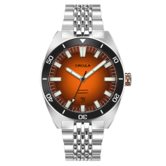 Men's silver Circula Watch with steel strap AquaSport II - Orange 40MM Automatic