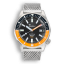 Stříbrné pánské hodinky Squale s ocelovým páskem Matic Satin Orange Mesh - Silver 44MM Automatic