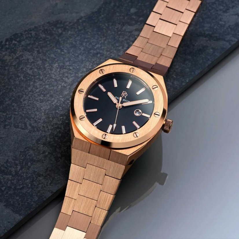 Montre homme en or Paul Rich avec bracelet en acier Ambassador's Rose - Steel 45MM