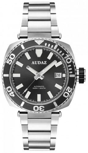 Zilverkleurig herenhorloge van Audaz Watches met stalen band King Ray ADZ-3040-01 - Automatic 42MM