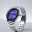 Miesten hopeinen Henryarcher Watches -kello teräshihnalla Nordsø - Cosmic Purple Trinity Grey 40MM Automatic