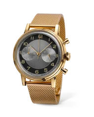 Relógio Undone Watches prata para homem com bracelete em aço Vintage Tuxedo Gold 40MM