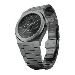 Čierne pánske hodinky Valuchi Watches s oceľovým pásikom Lunar Calendar - Gunmetal Black Automatic 40MM