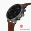 Men's black Nordgreen watch with leather strap Pioneer Black Dial - Brown Leather / Gun Metal 42MM
