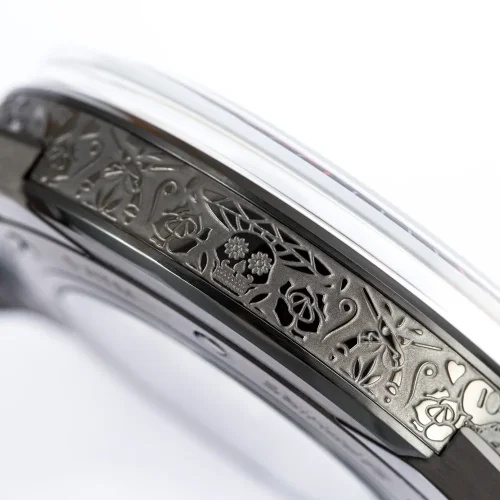 Orologio da uomo Bomberg Watches colore argento con cinturino in pelle AUTOMATIC DÍA DE LOS MUERTOS 43MM Automatic