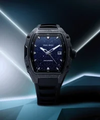 Montre homme Paul Rich Watch couleur noire avec caoutchouc Frosted Astro Galaxy - Black 42,5MM