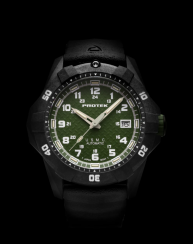 Schwarze Herrenuhr ProTek Watches mit Gummiband Series PT1215 42MM Automatic