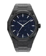 Men's black Paul Rich watch with steel strap Frosted Star Dust II - Black 43MM