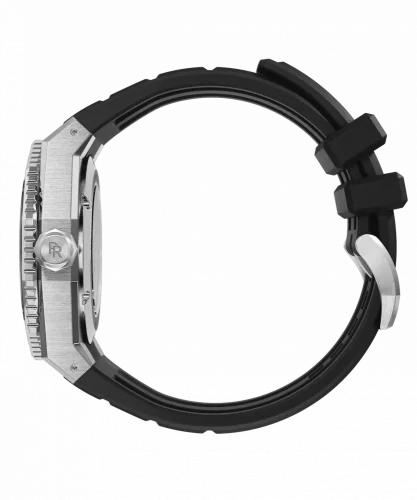 Montre Paul Rich pour homme de couleur argent avec bracelet en caoutchouc Aquacarbon Pro Midnight Silver - Aventurine 43MM Automatic