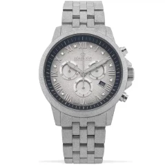 Men's silver Louis XVI watch with steel strap Frosted Aramis - Silver 43MM