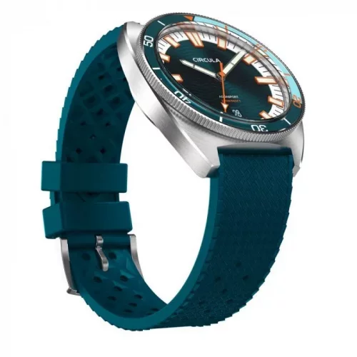 Muški srebrni sat Circula Watches s gumicom AquaSport II - Blue 40MM Automatic