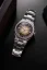 Męski srebrny zegarek Nivada Grenchen ze stalowym paskiem F77 Brown Smoked With Date 69002A77 37MM Automatic