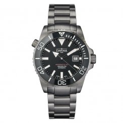 Stříbrné pánské hodinky Davosa s ocelovým páskem Argonautic BG - Black 43MM Automatic