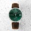 Reloj About Vintage plateado para hombre con cinturón de cuero genuino Chronograph Green Sunray  1815 41MM