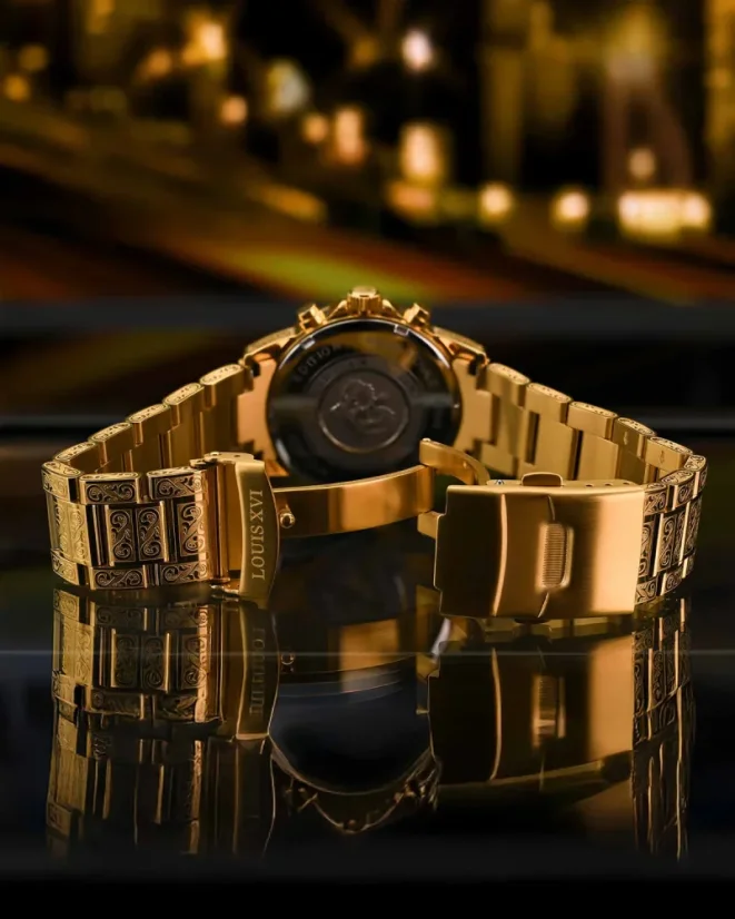 Women's gold Louis XVI watch with steel strap Palais Royale Woman With Diamond 6002 - Gold 38MM