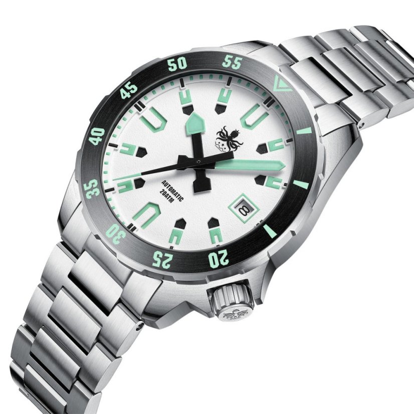 Men's silver Phoibos watch with steel strap Apollo PY056E - Automatic 39MM