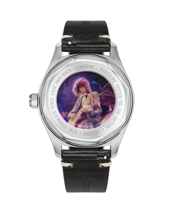 Stříbrné pánské hodinky Undone s koženým páskem Legends of Rock | Led Zeppelin 40MM Automatic