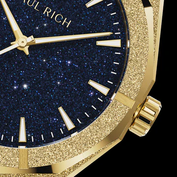 Men's gold Paul Rich watch with steel strap Frosted Star Dust II - Gold 43MM