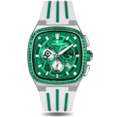 Zilveren herenhorloge Ralph Christian z gumką The Legacy Chrono Ice - Arctic Prism 42,5MM