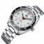 Miesten hopeinen Phoibos Watches -kello teräshihnalla Reef Master 200M - Silver White Automatic 42MM