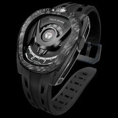 Men's black Tsar Bomba Watch with a rubber band TB8213 - All Black Automatic 44MM