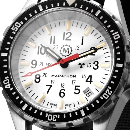 Srebrni muški sat Marathon Watches s čeličnim pojasom Arctic Edition Medium Diver's Quartz 36MM