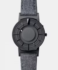 Men's black Eone watch with leather strap Bradley Edge - Black 40MM