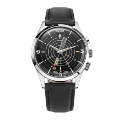 Silberne Herrenuhr Vulcain mit Lederband Nautical Heritage Black Beige Patina Steel Triple Caseback - Black Plain 42MM Automatic