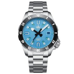 Men's silver Phoibos watch with steel strap Apollo PY056B - Automatic 39MM