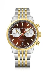 Stříbrné pánské hodinky Delma s ocelovým páskem Continental Silver / Red 42MM