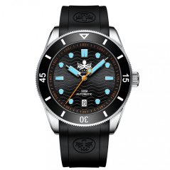 Men's black Phoibos watch with rubber strap Wave Master PY010CR - Automatic 42MM